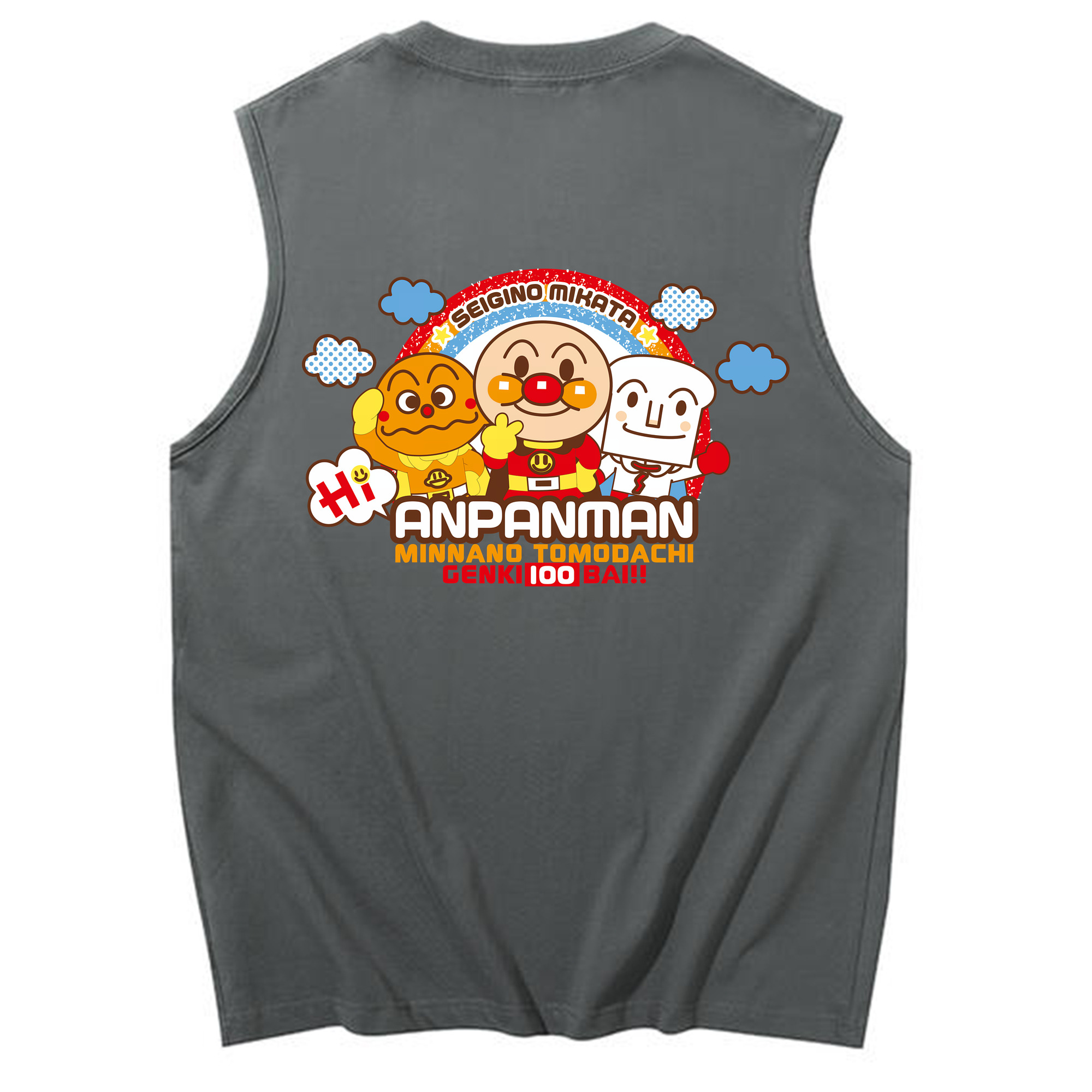 （画像用） アンパンマン Anpanman コットン100％タンクトップ（背面プリント）